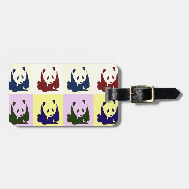 Pop Art Baby Pandas Luggage Tag (Front Horizontal)