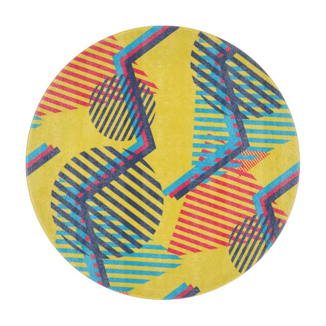 Pop art background, abstract geometric texture. cutting board (Front)