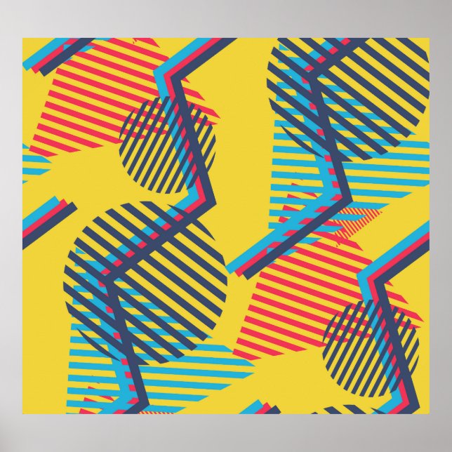 Pop art background, abstract geometric texture. poster (Front)