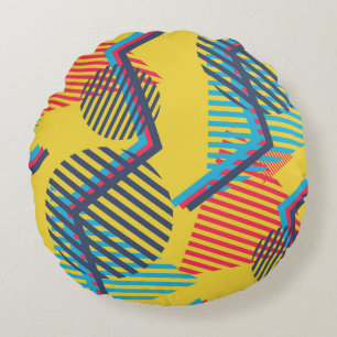 Pop art background, abstract geometric texture. round pillow