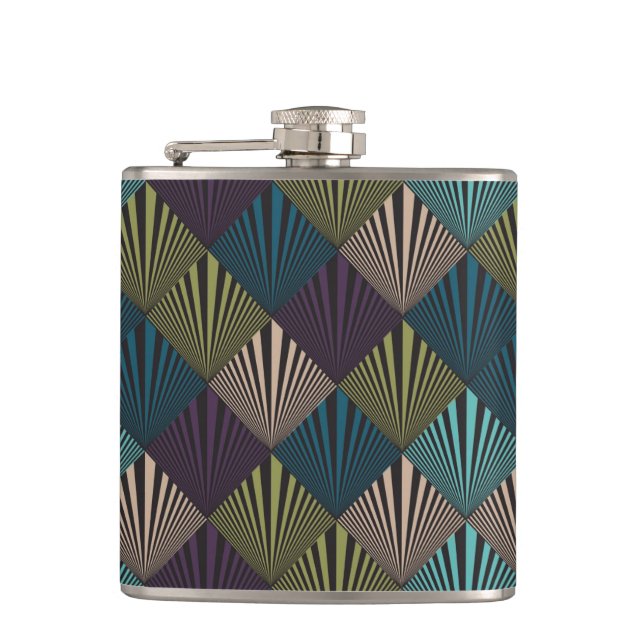 Pop art background hip flask (Front)