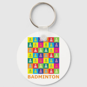 Pop Art Badminton Keychain