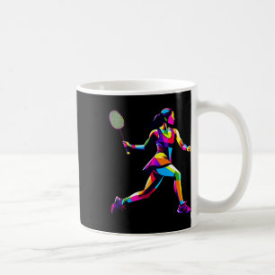 Pop Art Badminton Player Shuttle Women Badmintoner Coffee Mug