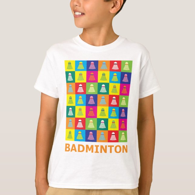 Pop Art Badminton T-Shirt (Front)