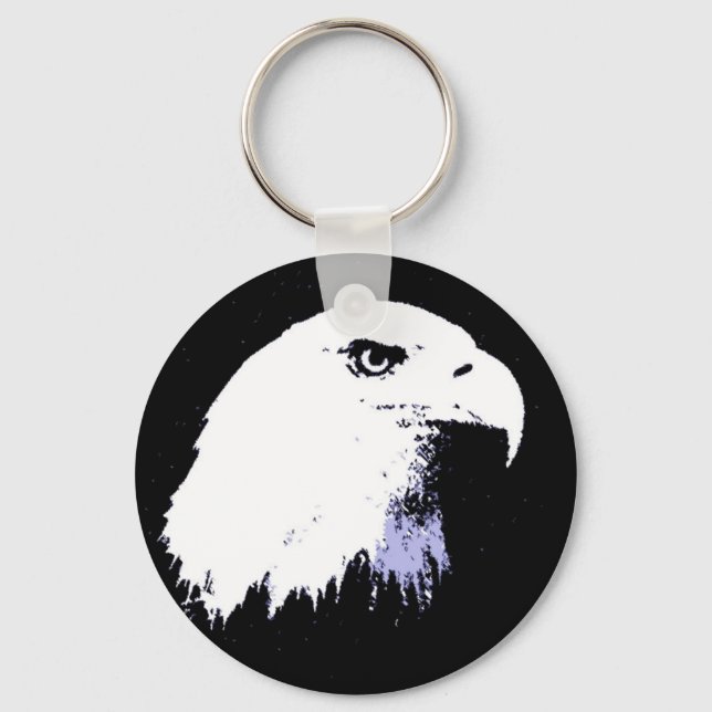Pop Art Bald Eagle Keychain (Front)