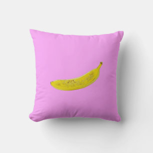 Pop Art Banana in yellow  Throw Pillow