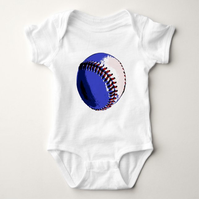 Pop Art Baseball Baby Bodysuit (Front)