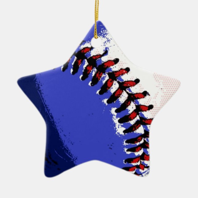 Pop Art Baseball Ceramic Ornament (Front)