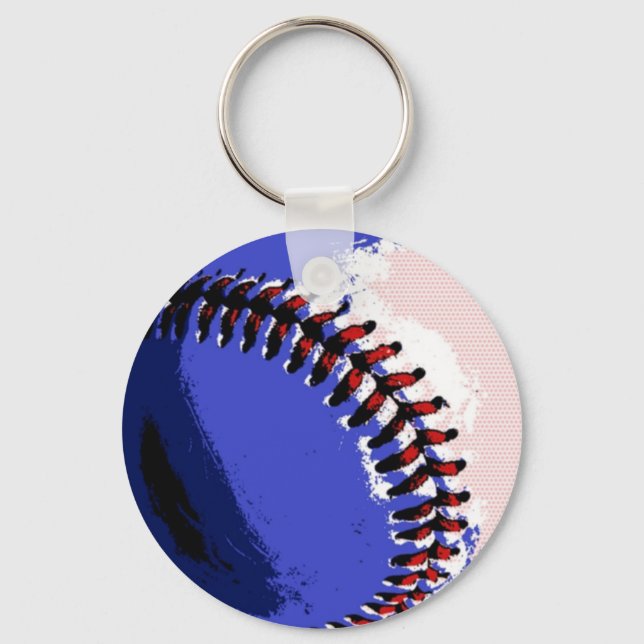 Pop Art Baseball Keychain (Front)