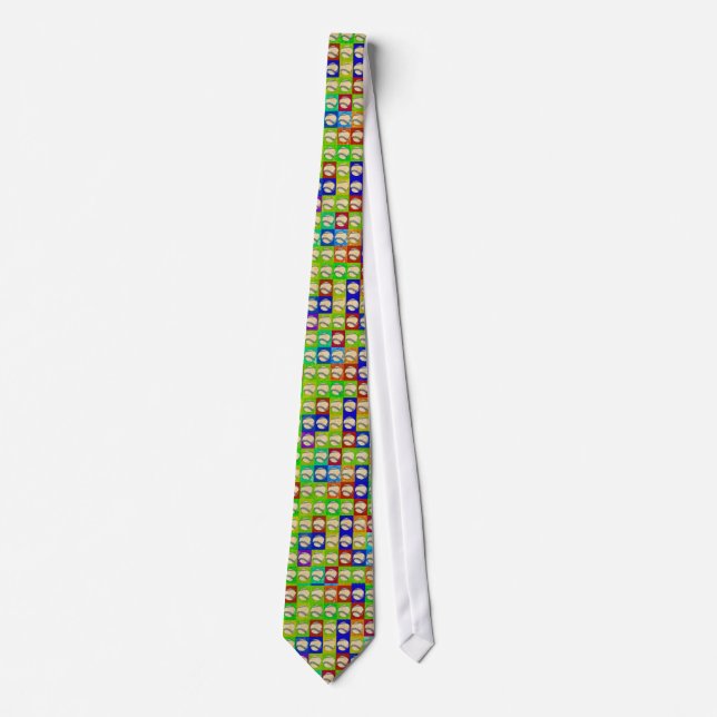 Pop Art Baseballs Pattern Tie (Front)