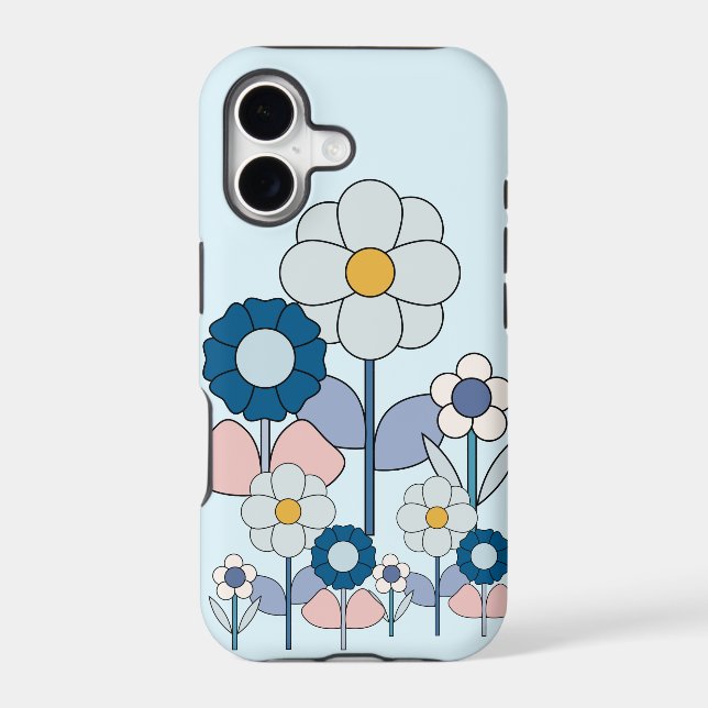 Pop art basic pastel flowers field  (Back)