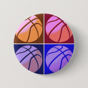 Pop Art Basketball 2 Inch Round Button