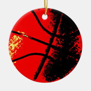 Pop Art Basketball Ceramic Ornament