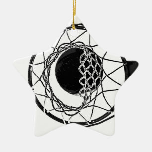 Pop Art Basketball Ceramic Ornament