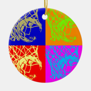 Pop Art Basketball Ceramic Ornament