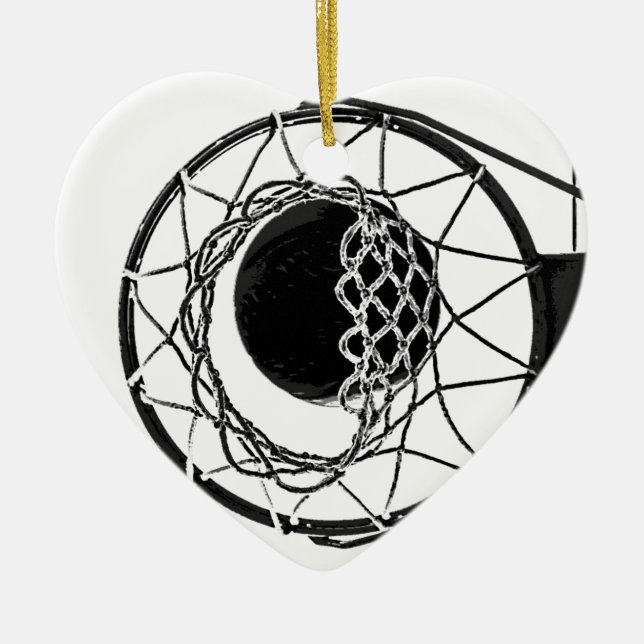 Pop Art Basketball Ceramic Ornament (Front)