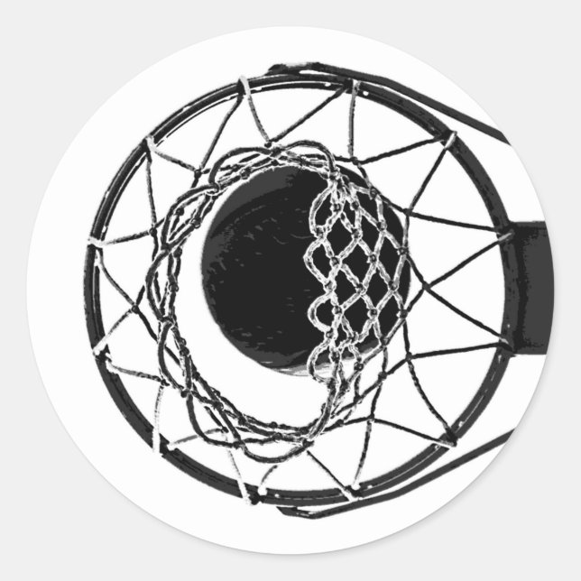 Pop Art Basketball Classic Round Sticker (Front)