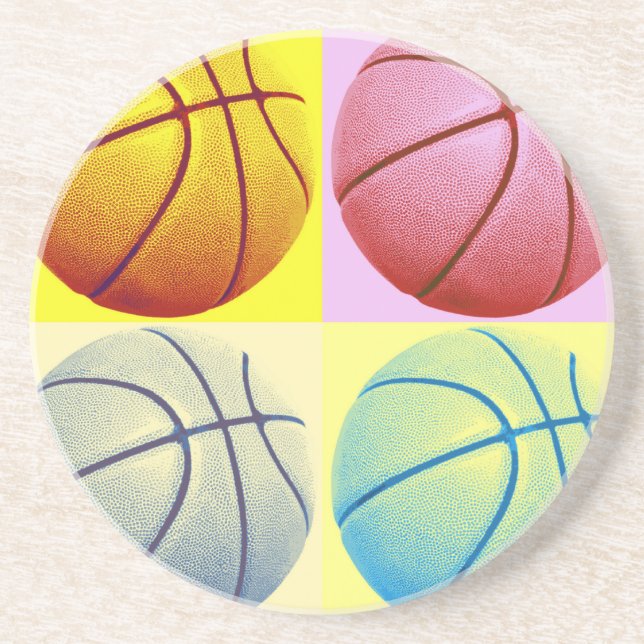 Pop Art Basketball Coaster (Front)