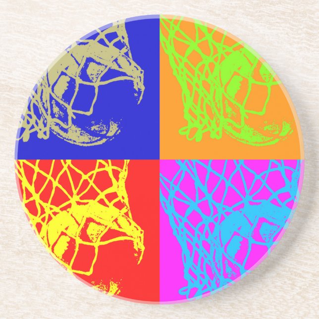 Pop Art Basketball Coaster (Front)