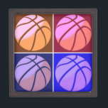 Pop Art Basketball Jewelry Box<br><div class="desc">4 Colours Retro Style Pop Art Basketballs</div>