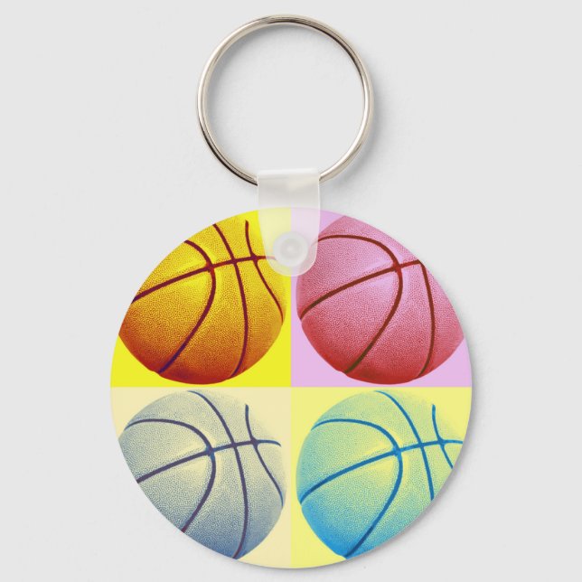 Pop Art Basketball Keychain (Front)