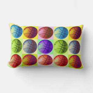 Pop Art Basketball Lumbar Pillow