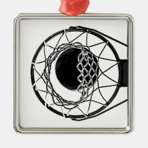Pop Art Basketball Metal Ornament