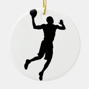 Pop Art Basketball Player Silhouette Ceramic Ornament