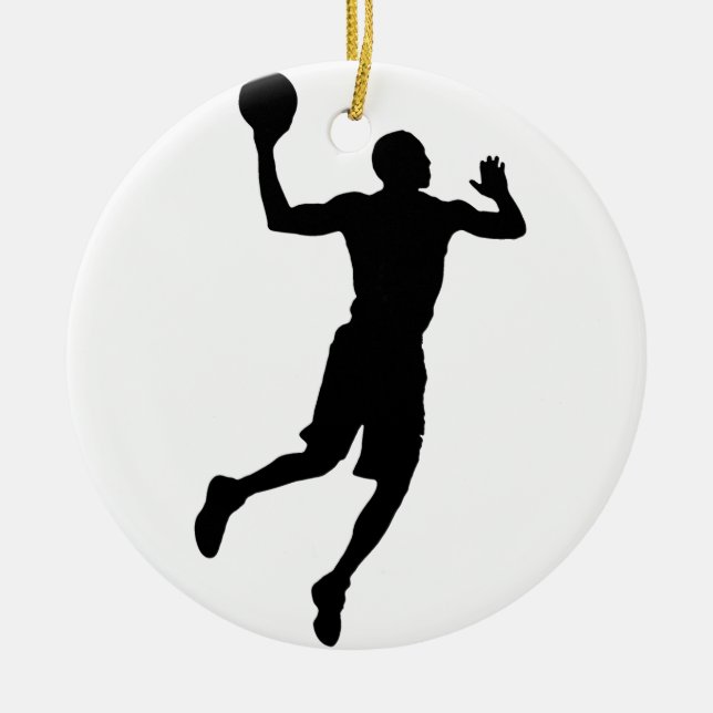 Pop Art Basketball Player Silhouette Ceramic Ornament (Front)