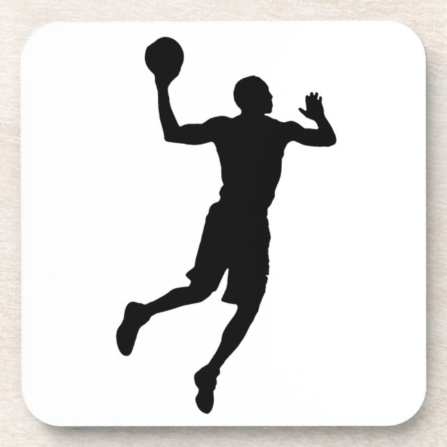 Pop Art Basketball Player Silhouette Coaster (Front)
