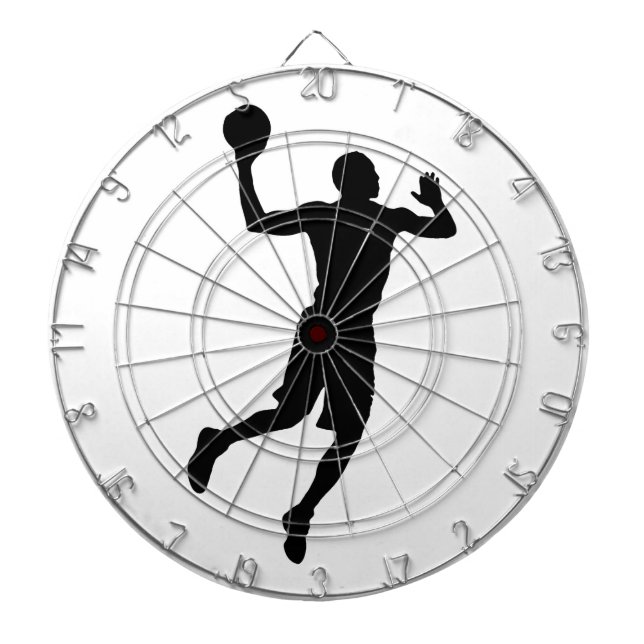 Pop Art Basketball Player Silhouette Dartboard (Front)