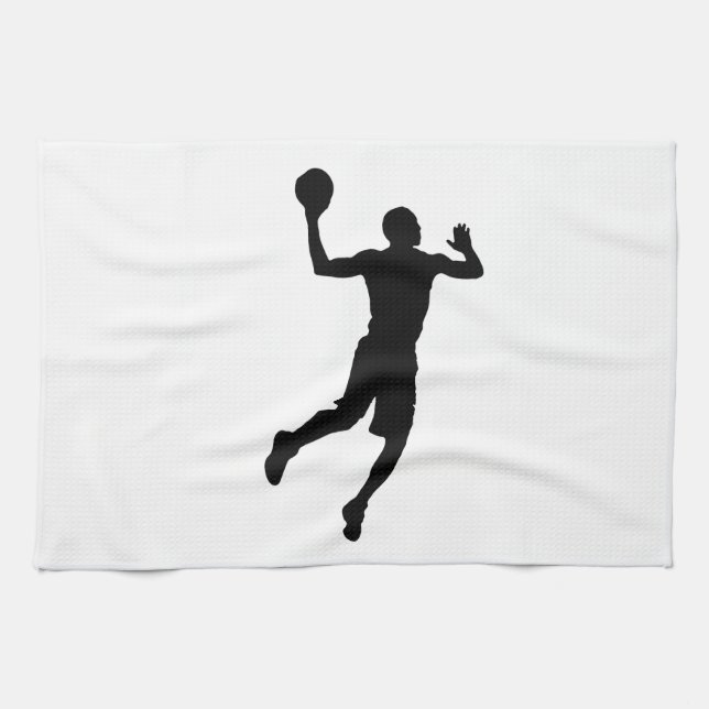 Pop Art Basketball Player Silhouette Kitchen Towel (Horizontal)