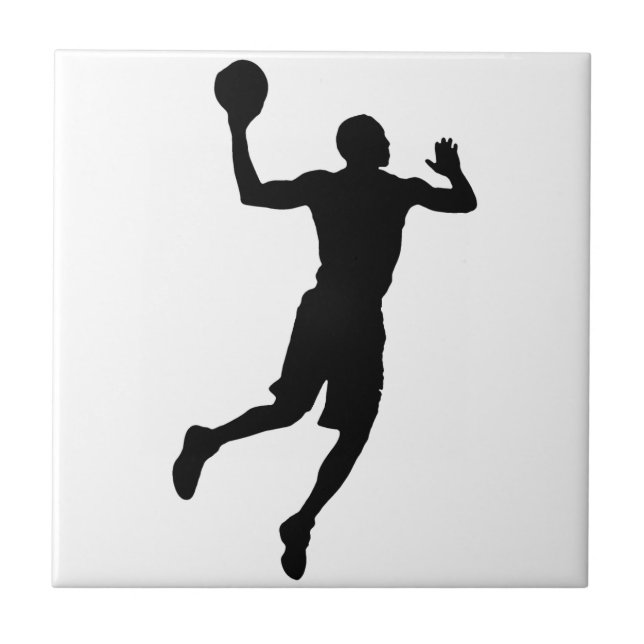Pop Art Basketball Player Silhouette Tile (Front)