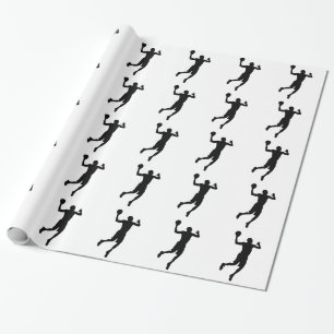 Pop Art Basketball Player Silhouette Wrapping Paper