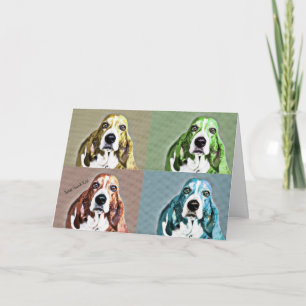 Pop Art Basset Hound Carte d'anniversaire