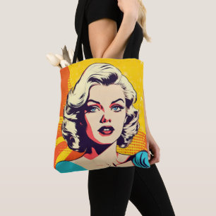 Pop Art Beauty Woman Tote Bag