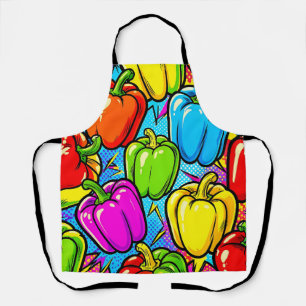 Pop Art Bell Peppers Pattern Apron