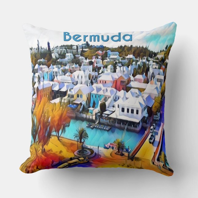 Pop Art Bermuda throw pillow (Front)