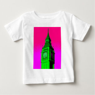 Pop Art Big Ben London Travel Pink Green Baby T-Shirt