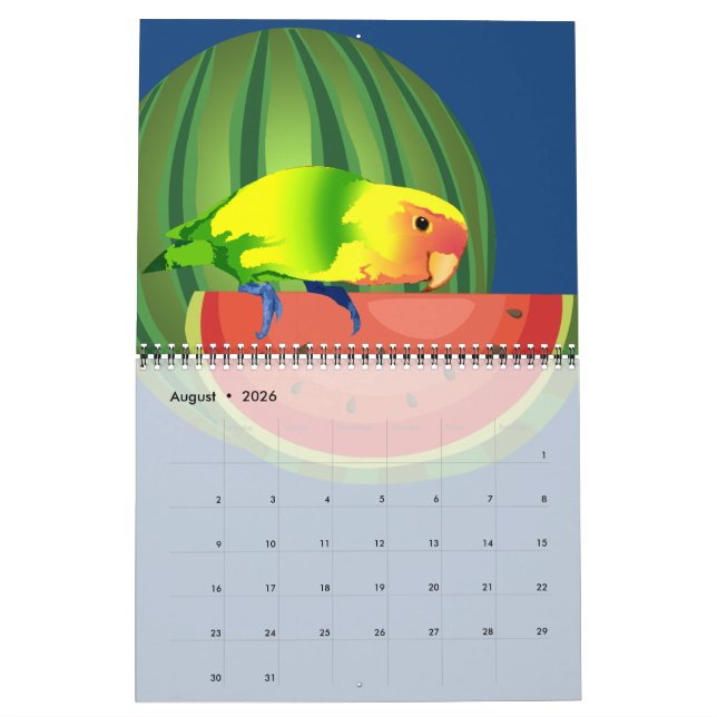 Pop Art Birds Vol. 1 Budgie Flamingo Penguin Macaw Calendar (Aug 2026)