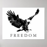 Pop Art Black White Freedom Eagle Landing Poster<br><div class="desc">Freedom & Courage Motivational  Eagles Images - Fearless Bald Eagles - Bald American Eagle Pictures - Fearsome Patriotic Eagle Heads,  Flying Eagles,  Landing Eagle</div>