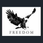 Pop Art Black White Freedom Eagle Landing Poster<br><div class="desc">Freedom & Courage Motivational  Eagles Images - Fearless Bald Eagles - Bald American Eagle Pictures - Fearsome Patriotic Eagle Heads,  Flying Eagles,  Landing Eagle</div>