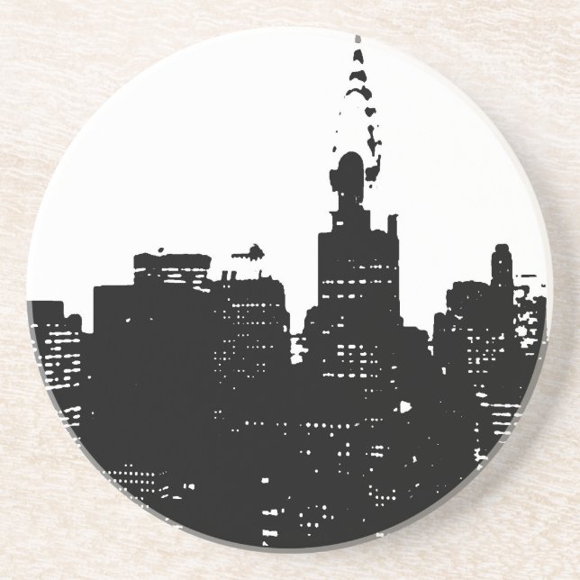 Pop Art Black & White New York Coaster (Front)