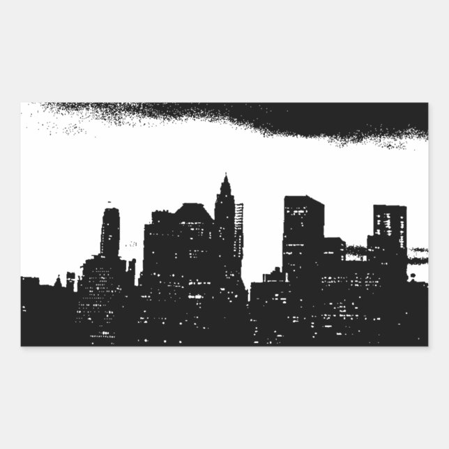 Pop Art Black White NYC New York City Sticker (Front)