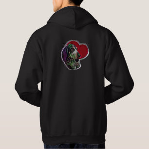 Pop Art Blue Bluetick Coonhound Love Heart Hoodie