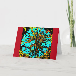Pop-Art Blue Flower Ball Card