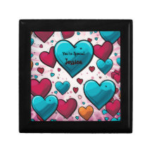 Pop Art Blue Red Hearts All-Over-Print Socks