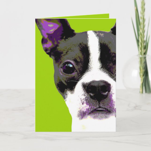POP Art Boston Terrier Card (Front)