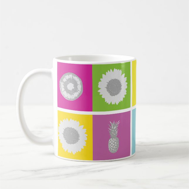 Pop Art Botanical & Fruit Design Mug (Left)