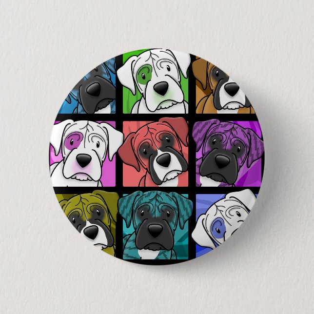 Pop Art Boxer 2 Inch Round Button (Front)